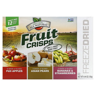 Fruit Crisps Variety Pack, 12 Single Serve Bags, 0.35 Oz (10 G)