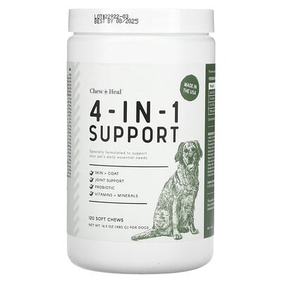 4-in-1 Support, For Dogs, 120 Soft Chews