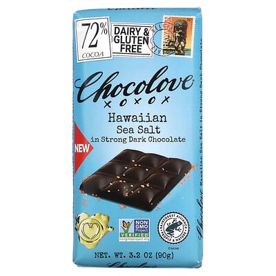 Hawaiian Sea Salt In Strong Dark Chocolate, 72% Cocoa