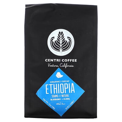 Centri Coffee, Organic Ethiopia, Blueberry + Floral, Whole Bean, Decaf