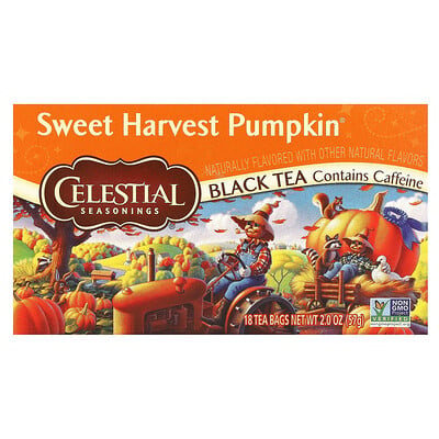 Black Tea, Sweet Harvest Pumpkin, 18 Tea Bags