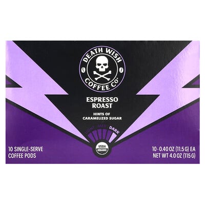 Single-serve Coffee Pods, Espresso Roast, 10 Pods, 0.4 Oz (11.5 G)