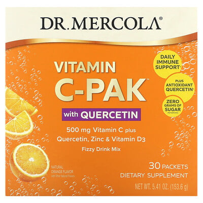 Vitamin C-pak With Quercetin, Natural Orange, 500 Mg, 30 Packets, 0.18 Oz (5.12 G)