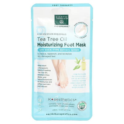 Pro-organic, Moisturizing Foot Mask, Tea Tree Oil , 1 Pair