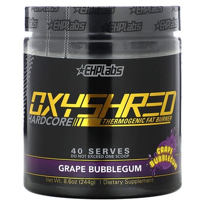 Oxyshred Hardcore, Thermogenic Fat Burner, Grape Bubblegum