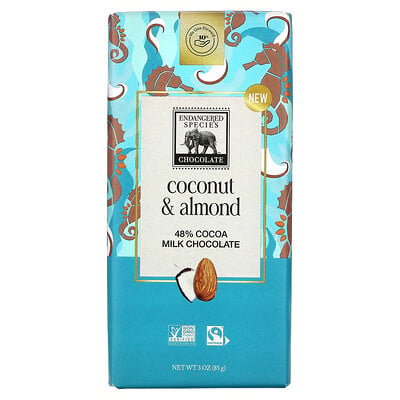 Milk Chocolate Bar, Coconut & Almond, 48% Cocoa