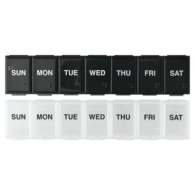 Weekly With Rounded Base, Pill Organizer, Large, 2 Count