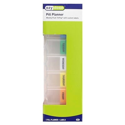 Weekly Push 'n Pop Pill Planner With Labels, 2xl, 1 Count