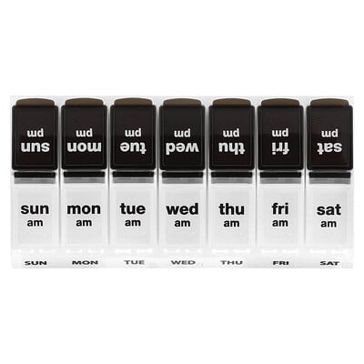 Weekly Am/pm Pill Planner, Black/natural, 1 Count