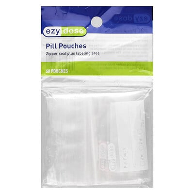 Reusable Pill Pouches, 50 Pouches