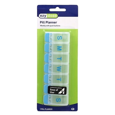 Weekly With Push Buttons Pill Planner, Medium, 1 Count