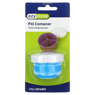 Pill Container, Three Compartments, 1 Count
