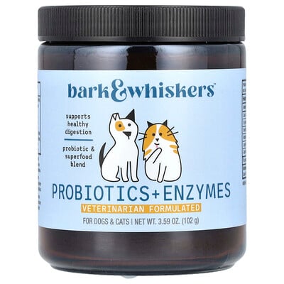 Bark & Whiskers, Probiotics + Enzymes, For Dogs & Cats