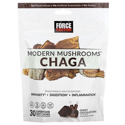 Modern Mushrooms™, Chaga, Chewy Chocolate Roll, 30 Superfood Soft Chews