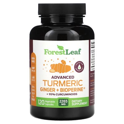 Advanced Turmeric Ginger + Bioperine, 2,265 Mg, 120 Vegetable Capsules