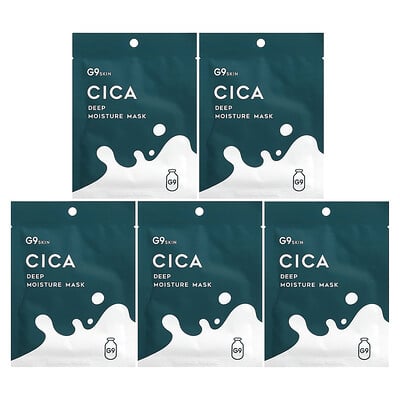 Cica, Deep Moisture Beauty Mask, Milk, 5 Sheets, 0.74 Fl Oz (22 Ml)