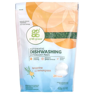 Automatic Dishwashing Detergent Pods, Tangerine With Lemongrass, 24 Loads