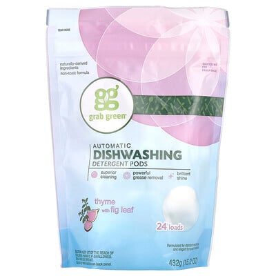 Automatic Dishwashing Detergent Pods, Thyme With Fig Leaf, 24 Loads