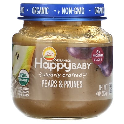 Happy Baby, 6+ Months, Pears & Prunes