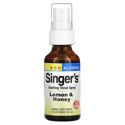 Singer's Soothing Throat Spray, Non Alcohol, Lemon & Honey