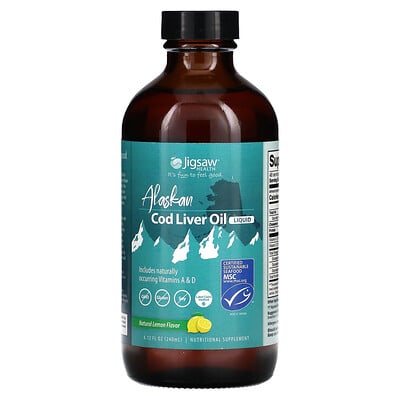 Alaskan Cod Liver Oil Liquid, Natural Lemon