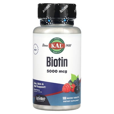 Biotin, Mixed Berry, 5,000 Mcg, 100 Micro Tablets