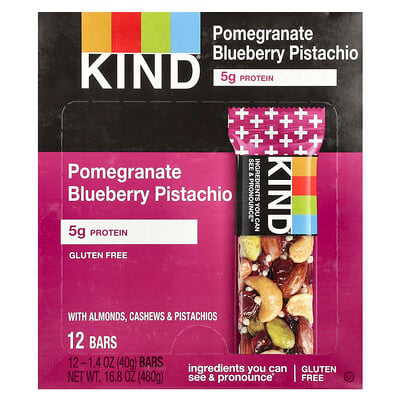 Pomegranate Blueberry Pistachio, 12 Bars, 1.4 Oz (40 G)