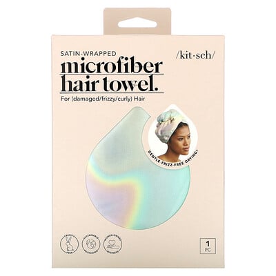 Satin-wrapped Microfiber Hair Towel, Aura, 1 Piece