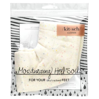 Moisturizing Heel Socks, Rainbow Speckle, 1 Pair