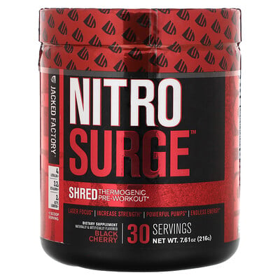 Nitro Surge, Shred Thermogenic Pre-workout, Black Cherry