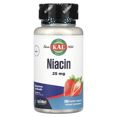 Niacin, Strawberry, 25 Mg, 200 Micro Tablets