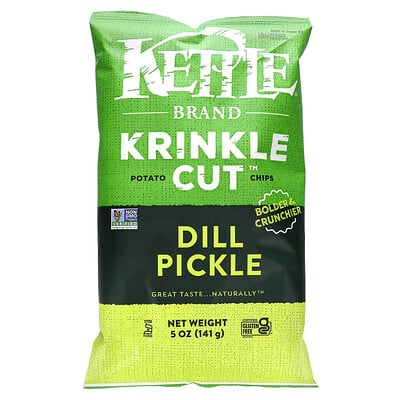 Krinkle Cut Potato Chips, Dill Pickle