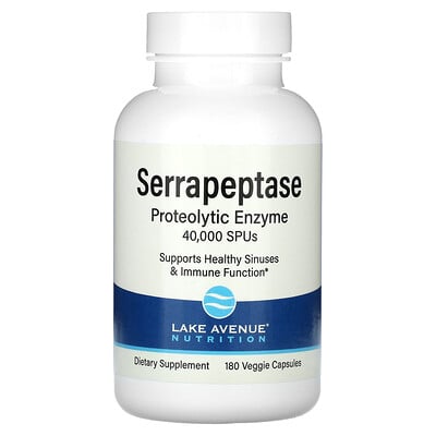 Serrapeptase, Proteolytic Enzyme, 40,000 Spus, 180 Veggie Capsules