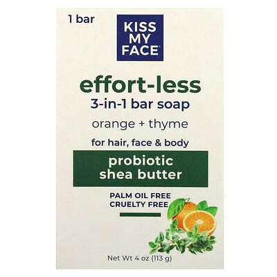 Effort-less 3-in-1 Bar Soap, Orange + Thyme, 1 Bar