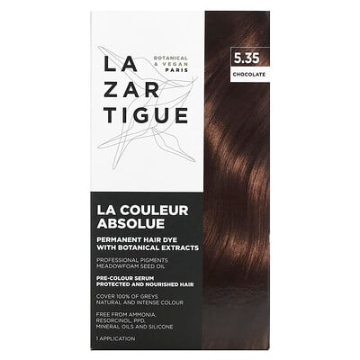 Permanent Hair Dye With Botanical Extracts, 5.35 Chocolate, 1 Application