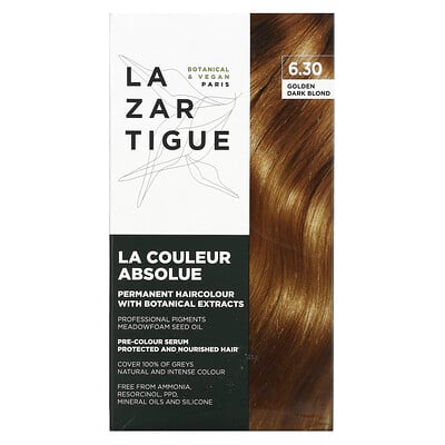 Permanent Haircolor With Botanical Extracts, 6.30 Golden Dark Blond, 1 Application