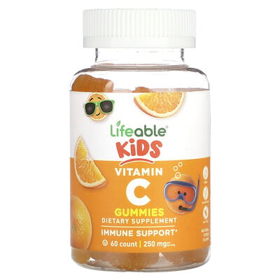 Kids Vitamin C Gummies, Natural Citrus, 250 Mg, 60 Gummies