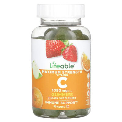 Maximum Strength Vitamin C Gummies, Natural Fruit, 1,050 Mg, 90 Gummies