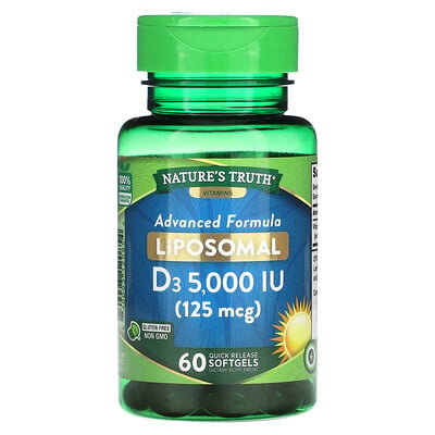 Liposomal D3, Advanced Formula, 125 Mcg (5,000 Iu), 60 Quick Release Softgels