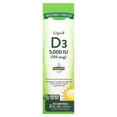 Vitamins, Liquid D3, 125 Mcg (5,000 Iu)