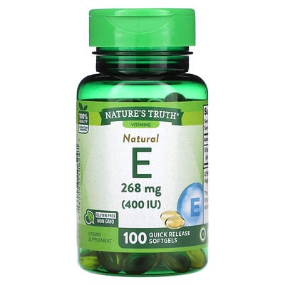 Natural E, 268 Mg (400 Iu), 100 Quick Release Softgels