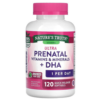 Ultra Prenatal Vitamins & Minerals + Dha, 120 Quick Release Softgels