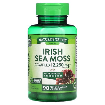 Irish Sea Moss Complex With Bladderwrack & Burdock Root, 2,250 Mg, 90 Quick Release Capsules