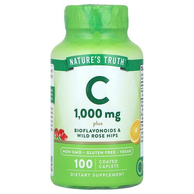 Vitamin C Plus Bioflavonoids & Wild Rose Hips, 100 Coated Caplets