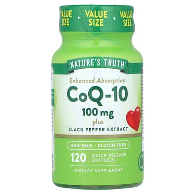 Coq-10 Plus Black Pepper Extract, Enhanced Absorption, 100 Mg, 120 Quick Release Softgels