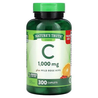 Vitamin C Plus Wild Rose Hips, 1,000 Mg, 300 Caplets