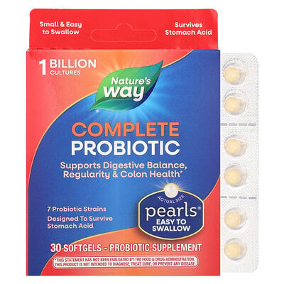 Complete Probiotic Pearls, 1 Billion Cfu, 30 Softgels