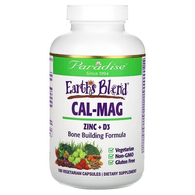 Earth's Blend, Cal-mag Zinc + D3, 180 Vegetarian Capsules