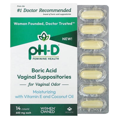 Boric Acid, Vaginal Suppositories, 600 Mg, 14 Count