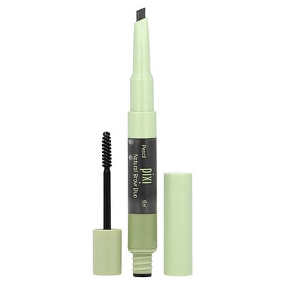 2-in-1 Natural Brow Duo, Brow Pencil & Gel, 0634 Soft Black, 1 Count